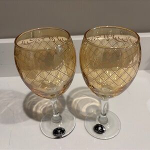 Cristalleria Fratelli Fumo Wine Glasses Italy set of two